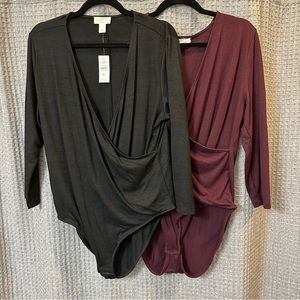 NWT & NWOT - Set of 2 - LOFT Outlet Bodysuits Size XL